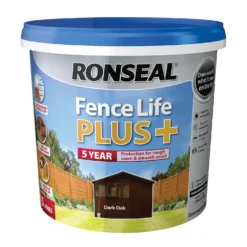 Ronseal Fence Life Plus Paint Dark Oak - 5L -Keter Store 12804532 1024942086796863