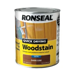 Ronseal Quick Drying Woodstain Dark Oak Satin - 750ml -Keter Store 12804683 1454949525526354