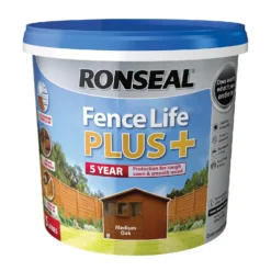 Ronseal Fence Life Plus Paint Medium Oak - 5L -Keter Store 12804791 1684942088346357