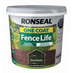 Ronseal One Coat Fence Life Paint Forest Green - 5L -Keter Store 12804806 1674942086688356