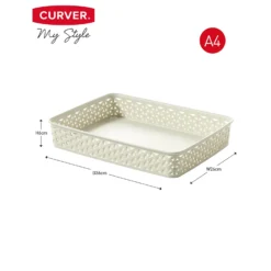 Curver My Style A4 Rectangular Plastic Storage Organiser - Vintage White -Keter Store 12807669 1174833168810459