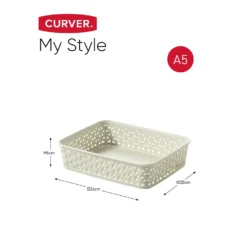 Curver My Style A5 Rectangular Plastic Storage Organiser - Vintage White -Keter Store 12807670 1554833169508136