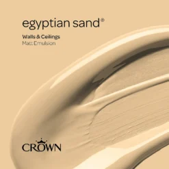 Crown Walls & Ceilings Matt Emulsion Paint Egyptian Sand - 5L -Keter Store 12807742 1354969531723017