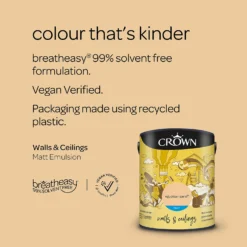 Crown Walls & Ceilings Matt Emulsion Paint Egyptian Sand - 5L -Keter Store 12807742 2034969531626732
