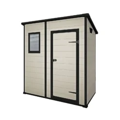 Keter Manor 6 X 4ft Outdoor Garden Pent Storage Shed - Beige/Brown