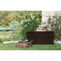 Keter Marvel Plus Outdoor Garden Storage Box 270L - Brown -Keter Store 12808515 7684900072042860