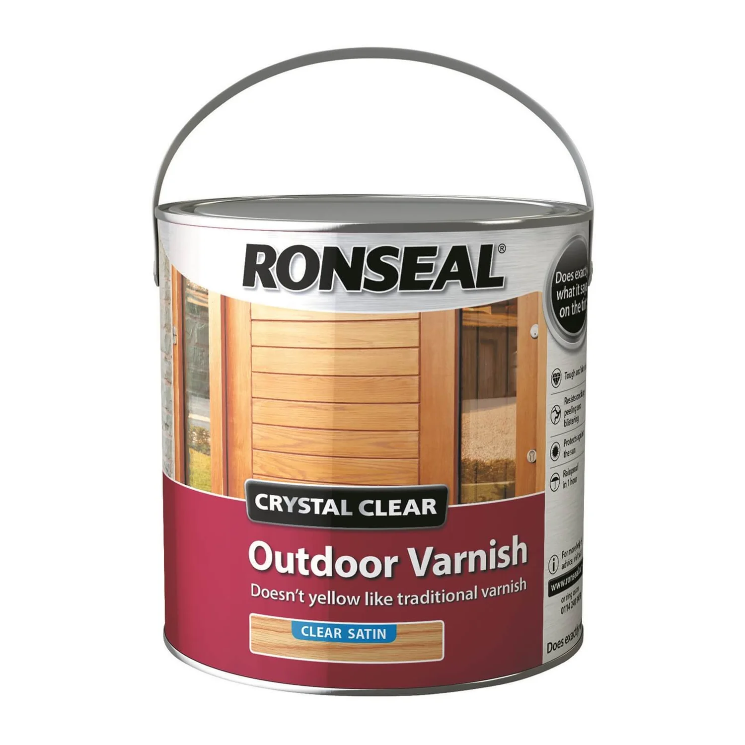 Ronseal Crystal Clear Outdoor Varnish Satin - 2.5L Ronseal Crystal Clear Outdoor Varnish Satin - 2.5L -Keter Store 12809426 2144831918770432