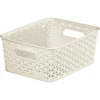 Curver My Style Small Rectangular Plastic Storage Basket - Vintage White - 4L
