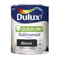 Dulux Quick Dry Satinwood Black - 750ml -Keter Store 12810710 1624833195247098