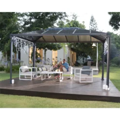 Palram - Canopia Martinique 4300 Garden Gazebo Grey Bronze 2 Palram - Canopia Martinique 4300 Garden Gazebo Grey Bronze -Keter Store 12810742 1664833198869433