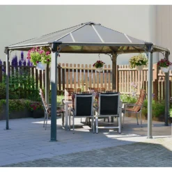 Palram - Canopia Monaco Hexagonal Garden Gazebo Grey -Keter Store 12810973 1644924172856303