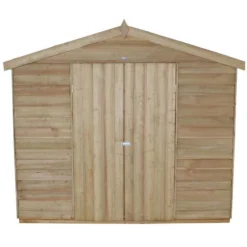 12x8ft Forest Wooden Overlap Pressure Treated Apex Shed -incl. Installation -Keter Store 12815043 1394845697640457