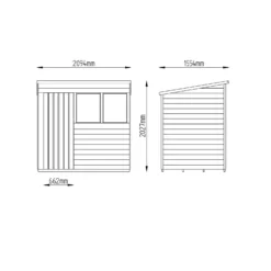7x5ft Forest Wooden Overlap Pressure Treated Pent Shed -incl. Installation -Keter Store 12815049 2124845698214834