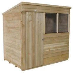 7x5ft Forest Wooden Overlap Pressure Treated Pent Shed -incl. Installation -Keter Store 12815049 2144845698064948