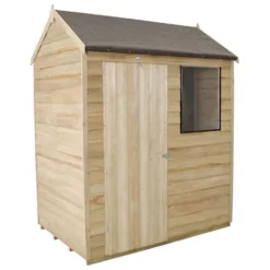 6x4ft Forest Wooden Overlap Pressure Treated Reverse Apex Shed -incl. Installation 2 6x4ft Forest Wooden Overlap Pressure Treated Reverse Apex Shed -incl. Installation -Keter Store 12815051 1414846118446854