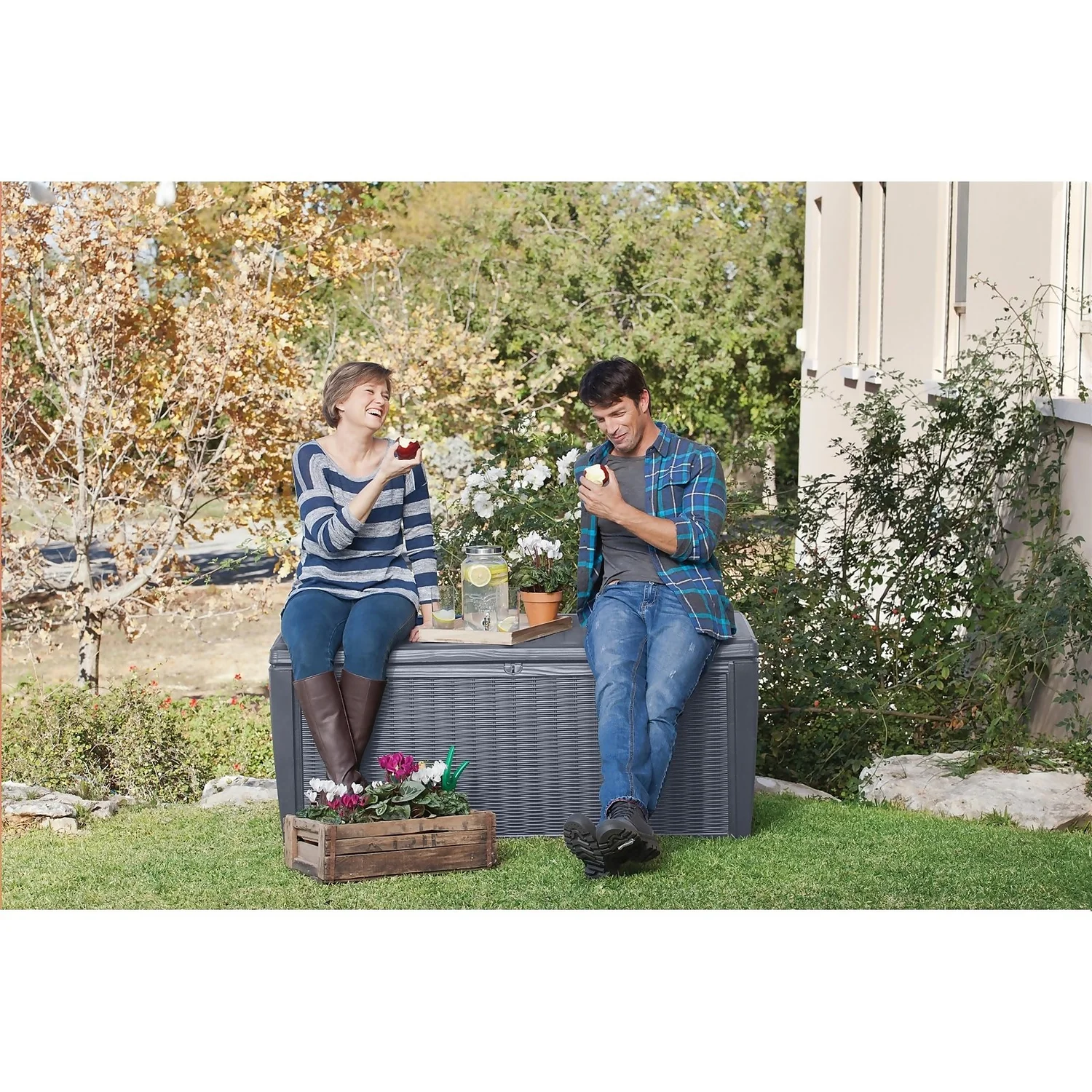 Keter Sumatra Rattan Effect Outdoor Garden Storage Box 511L - Anthracite Keter Sumatra Rattan Effect Outdoor Garden Storage Box 511L - Anthracite -Keter Store 12815762 1244845691943667