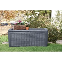 Keter Sumatra Rattan Effect Outdoor Garden Storage Box 511L - Anthracite 1 Keter Sumatra Rattan Effect Outdoor Garden Storage Box 511L - Anthracite -Keter Store 12815762 2124845691814496
