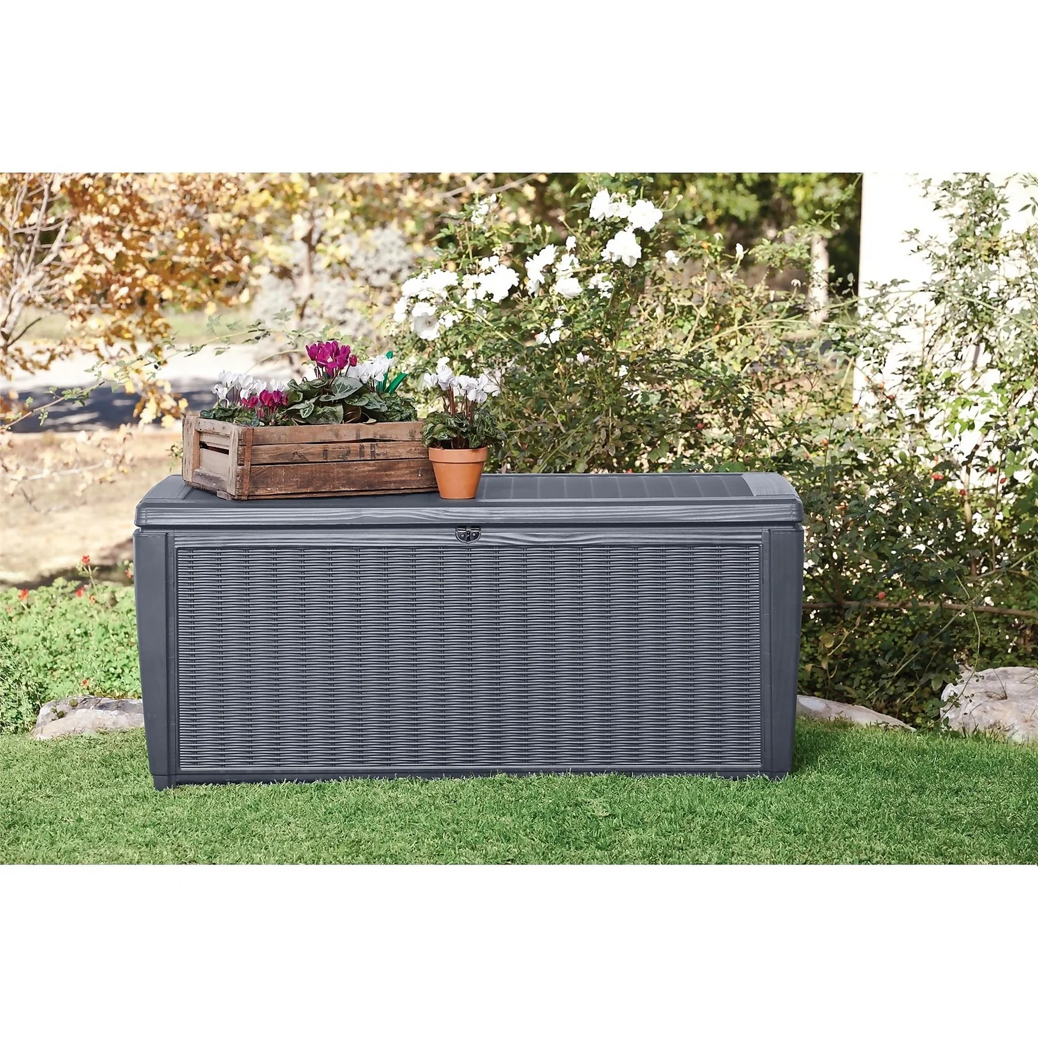 Keter Sumatra Rattan Effect Outdoor Garden Storage Box 511L - Anthracite Keter Sumatra Rattan Effect Outdoor Garden Storage Box 511L - Anthracite -Keter Store 12815762 2124845691814496