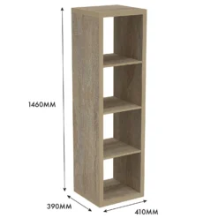 Clever Cube 4x1 Storage Unit - Oak -Keter Store 12816155 6395014368230046