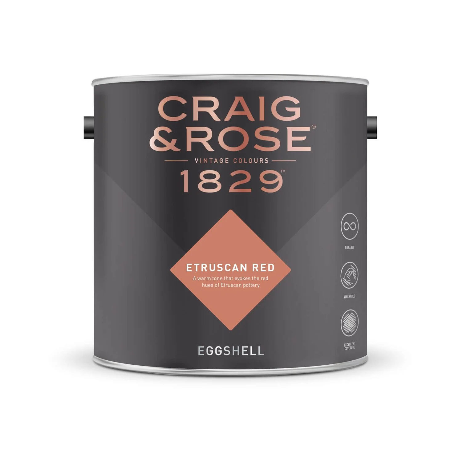 Craig & Rose 1829 Eggshell Paint Etruscan Red - 2.5L Craig & Rose 1829 Eggshell Paint Etruscan Red - 2.5L -Keter Store 12817697 1014832954796402