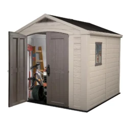 Keter Factor 8 X 8ft Outdoor Garden Apex Storage Shed - Beige/Brown -Keter Store 12817716 1904864829004177