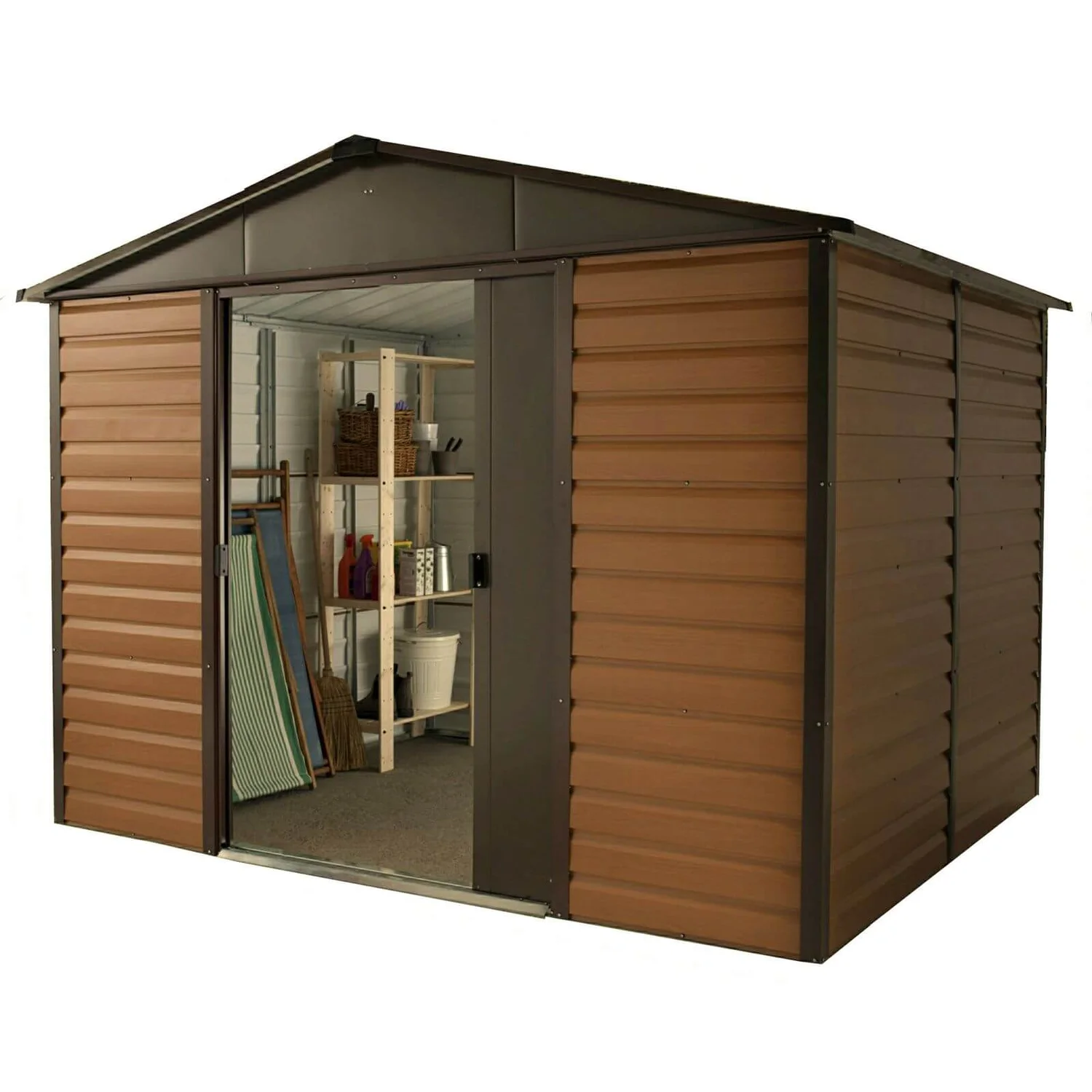 Yardmaster 10x12ft Woodgrain Metal Shed Yardmaster 10x12ft Woodgrain Metal Shed -Keter Store 12817735 2134833223766730