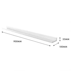 Flexi Storage Decorative Shelving Photo Shelf - White Matt - 900x35x100mm -Keter Store 12817971 5514991763960201