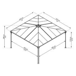 Palram - Canopia Palermo 4300 Garden Gazebo Grey -Keter Store 12819403 1434893347503053