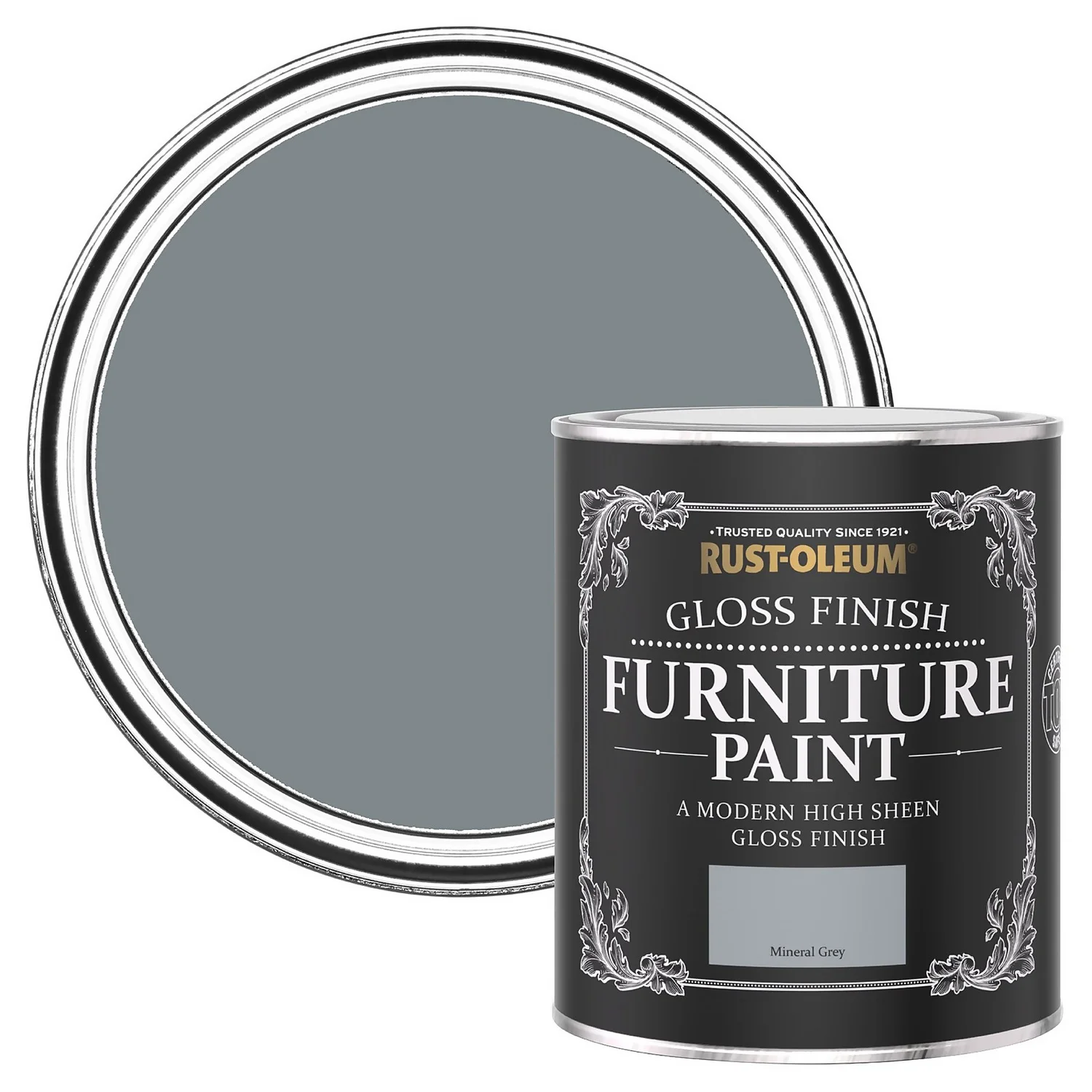 Rust-Oleum Gloss Furniture Paint - Mineral Grey - 750ml Rust-Oleum Gloss Furniture Paint - Mineral Grey - 750ml -Keter Store 12819783 5644940725317522