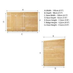 Mercia 6 X 3ft Overlap Pent Bike Shed -Keter Store 12819936 2894989186509286