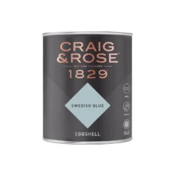 Craig & Rose 1829 Eggshell Paint Swedish Blue- 750ml -Keter Store 12820455 1774833222351537