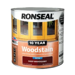 Ronseal 10 Year Woodstain Deep Mahogany Satin - 750ml -Keter Store 12820811 2054831918194444