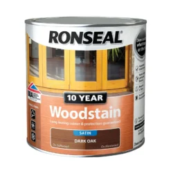 Ronseal 10 Year Woodstain Dark Oak Satin - 750ml -Keter Store 12820819 1734831918081065