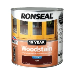 Ronseal 10 Year Woodstain Teak Satin - 2.5L -Keter Store 12820844 1704831917606696