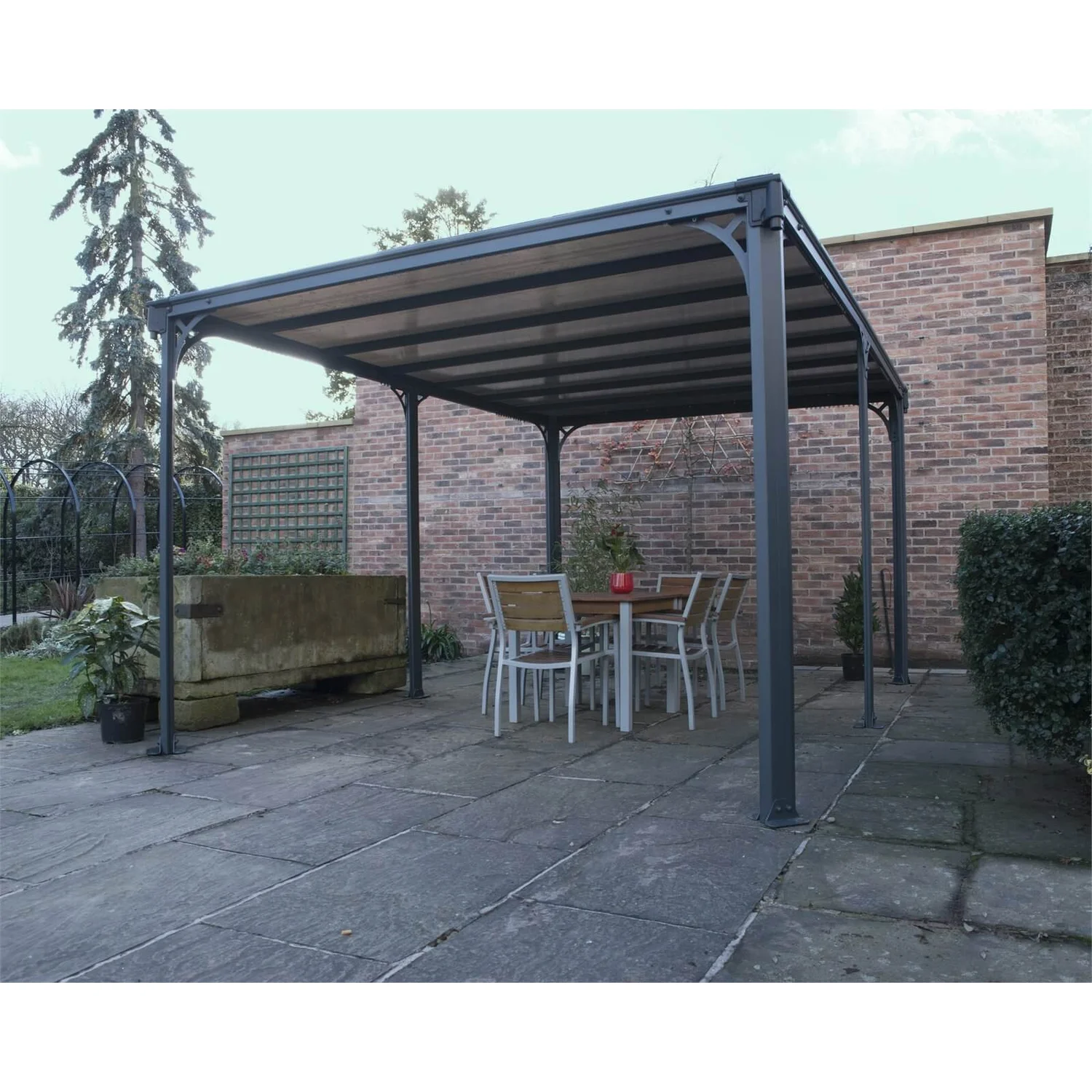Palram - Canopia Milano 4300 Garden Gazebo Grey Bronze Palram - Canopia Milano 4300 Garden Gazebo Grey Bronze -Keter Store 12821928 2124831431840252