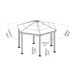 Palram - Canopia Roma Hexagonal Garden Gazebo Grey -Keter Store 12821930 1644833174791166