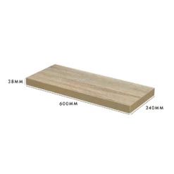 Floating Shelf - Sanoma Oak - 600 X 240 X 38mm -Keter Store 12822021 3004964085552705