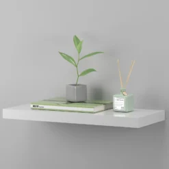 Floating Shelf - White Gloss - 600 X 240 X 38mm 3 Floating Shelf - White Gloss - 600 X 240 X 38mm -Keter Store 12822023 1594876424034480
