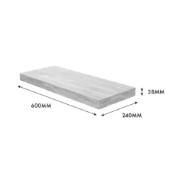 Floating Shelf - Grey Oak - 600 X 240 X 38mm -Keter Store 12822025 1544976219240217