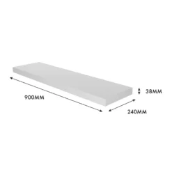 Floating Shelf - White Matt - 900 X 240 X 38mm -Keter Store 12822045 1944976219299350