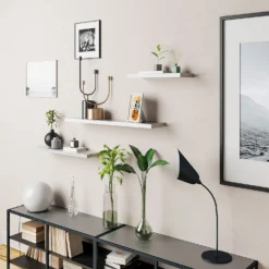 Floating Shelf - White Gloss - 900 X 240 X 38mm -Keter Store 12822047 7534887316151097