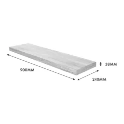 Floating Shelf - Grey Oak - 900 X 235 X 38mm -Keter Store 12822048 5934976219240499