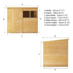 Mercia 8 X 6ft Overlap Pent Shed - Incl. Installation -Keter Store 12822313 9324976247997863