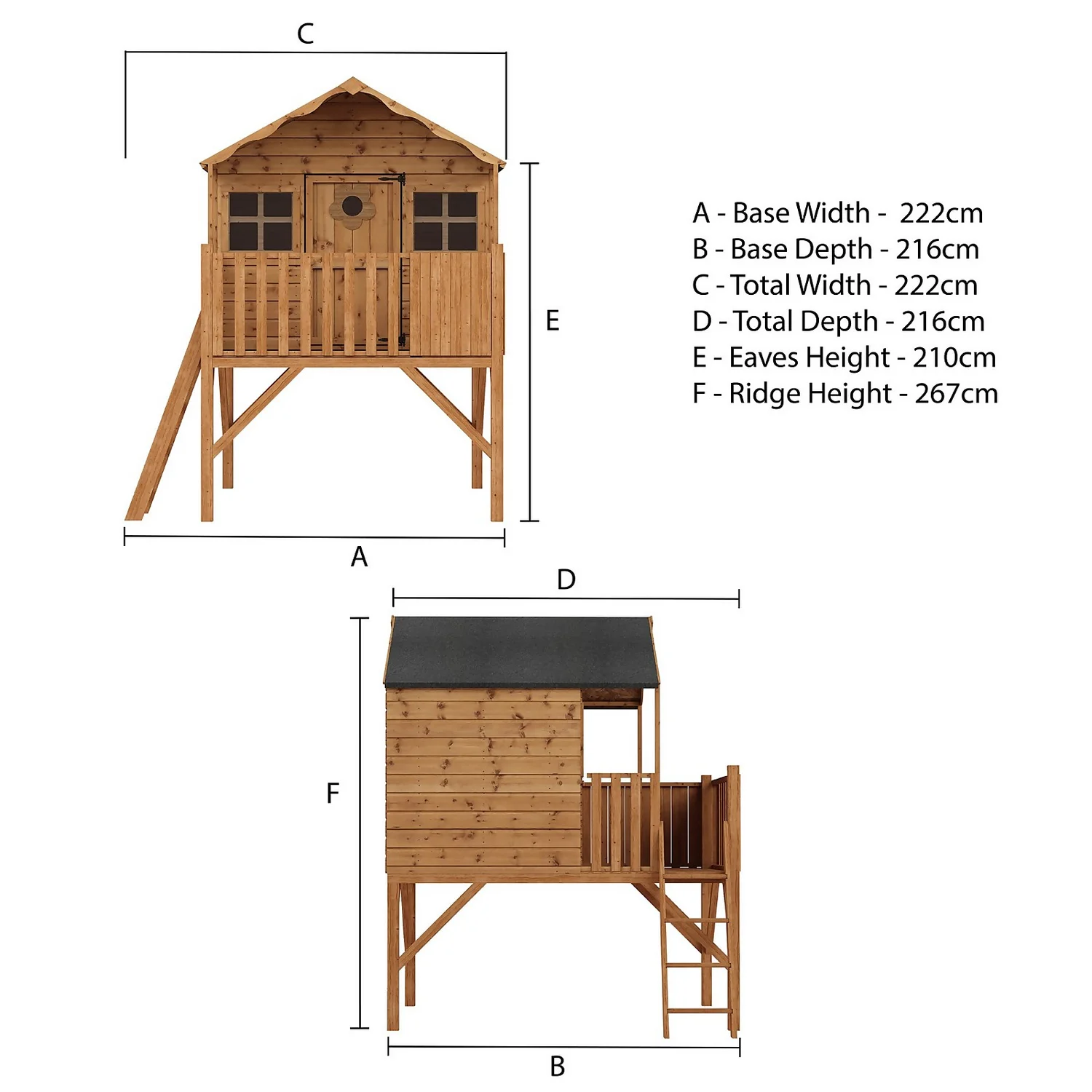 Mercia 8 x 7ft Honeysuckle Wooden Playhouse with Tower - Installation Included Mercia 8 X 7ft Honeysuckle Wooden Playhouse With Tower - Installation Included -Keter Store 12822469 1134949332399869
