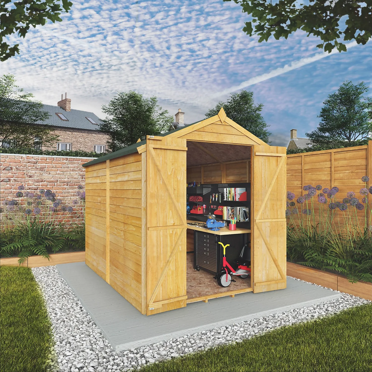 Mercia 8 x 6ft Overlap Apex Windowless Shed - Installation Included Mercia 8 X 6ft Overlap Apex Windowless Shed - Installation Included -Keter Store 12822593 1285033255707068
