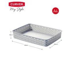 Curver My Style A4 Rectangular Plastic Storage Organiser - Grey -Keter Store 12823031 1954833225942192