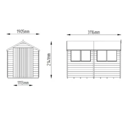 Forest 10 X 6ft Overlap Pressure Treated Double Door Apex Shed -Keter Store 12823857 1194833221839881