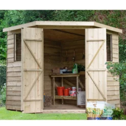 7x7ft Forest Overlap Pressure Treated Corner Shed - Incl. Installation -Keter Store 12823862 5264833219272460