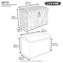 Lifetime Horizontal Storage Shed XL 6x3.5ft - 2123L -Keter Store 12826337 1144833224994063