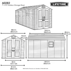 Lifetime 7 X 12ft Outdoor Storage Shed -Keter Store 12826345 1445012584302966